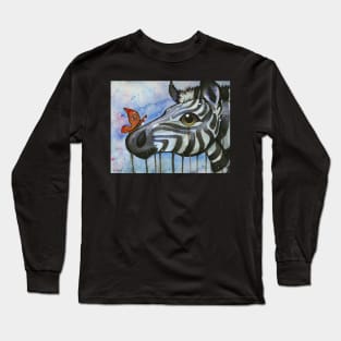 Zebra and Butterfly Long Sleeve T-Shirt